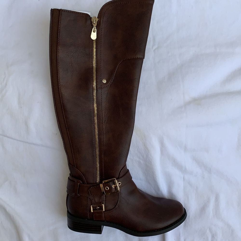 G by Guess women’s dark brown riding tall boots - NWOT - wide calf size 5M - Picture 5 of 17